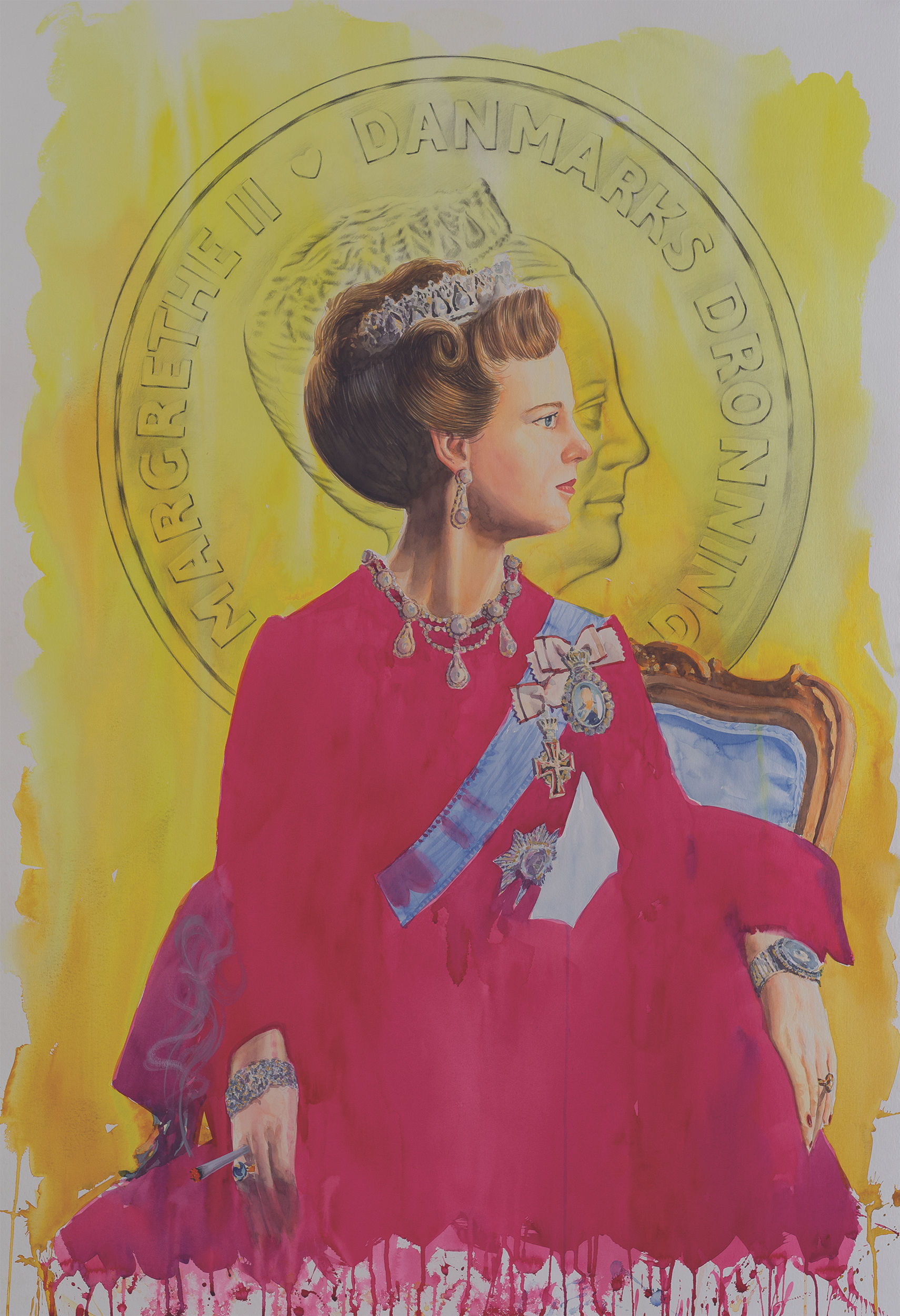 H.M Queen Margrethe II of Denmark '24k' (YLW / RR)