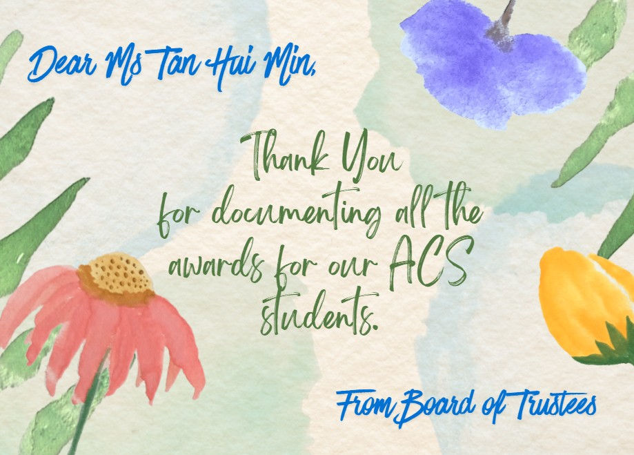 Thank you Ms Tan Hui Min