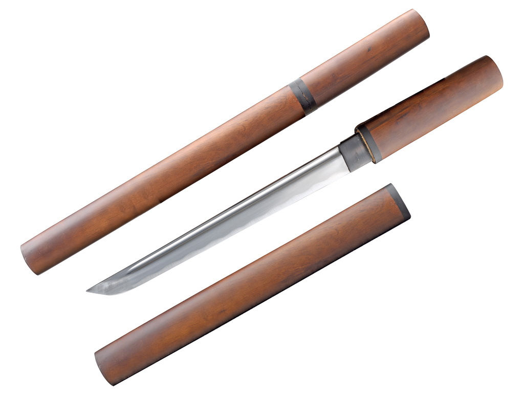 20" 1045 Samurai Tanto w/ Natural Wood Finish