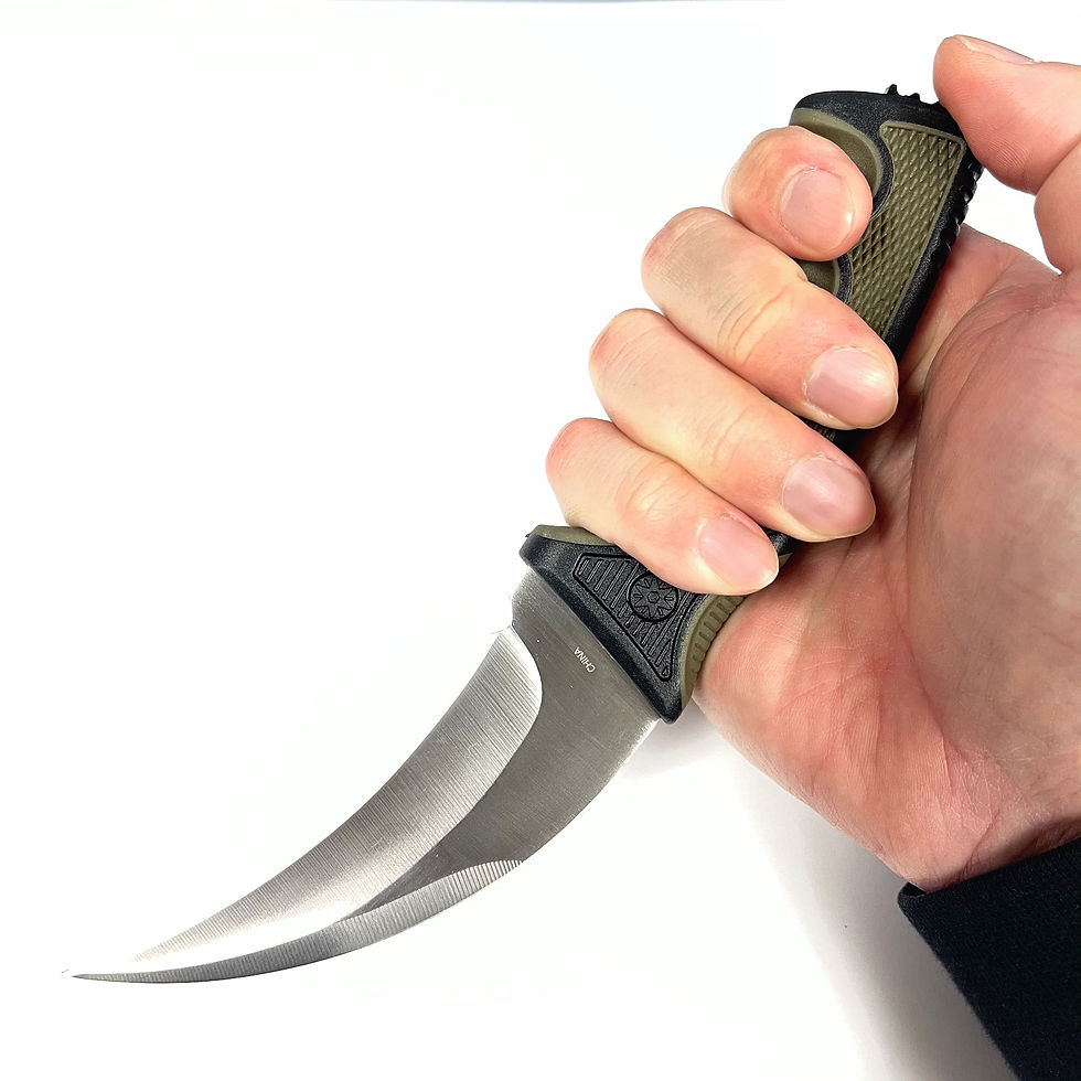 Thumbnail: S-TEC 9.0 inch Fixed Blade Hawkbill Knife with ABS Handle w/ Molded Rubber Grip