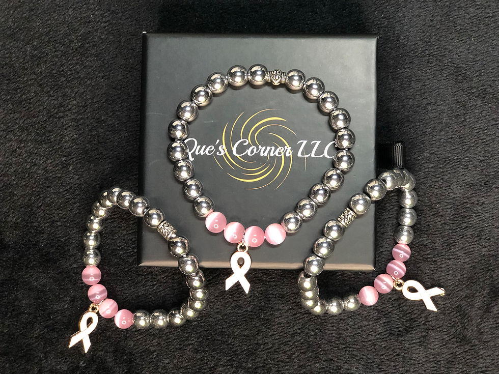 Miniatura: #B206-Breast Cancer Awareness bracelet with ribbon