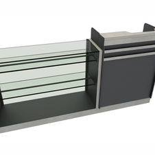 BALCÃO CAIXA COM VITRINE