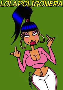 CÓMIC-LOLA-LA-POLIGONERA-QUE-MOLA_UN-SALUDO-CON-AMOR_PLATEROCARICATURAS_JOSÉ-LUI