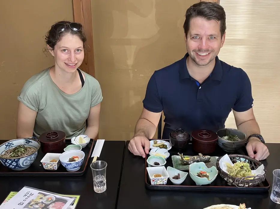 Tour guests on the Magome-Tsumago Nakasendo trail
