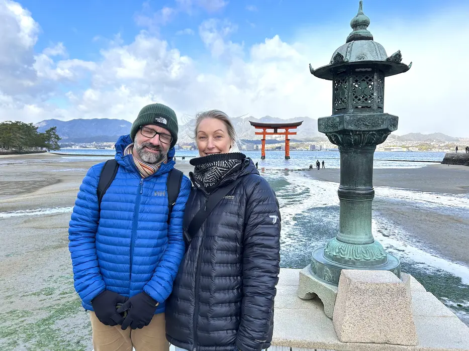 Miyajima winter snow scene
