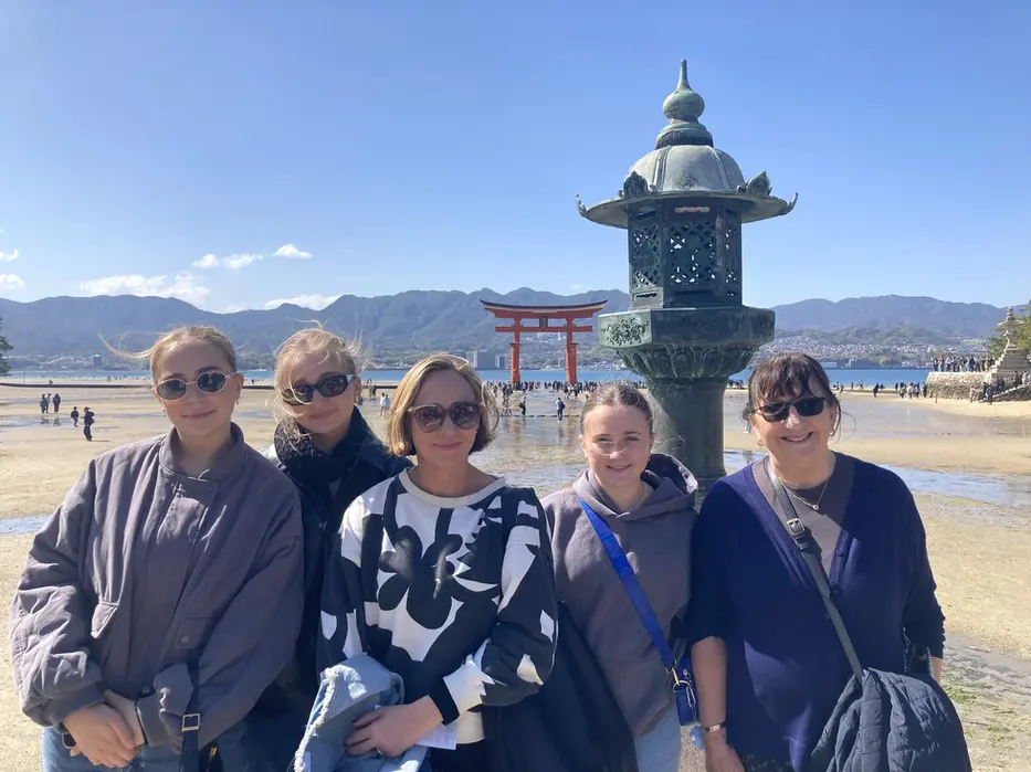 Miyajima spring cherry blossom view