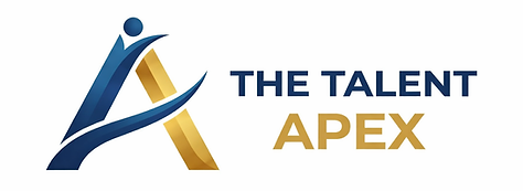 Logo de la empresa 'THE TALENT APEX', con una 'A' estilizada y figura humana.