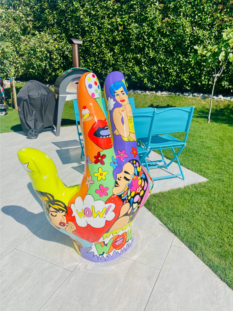 Miniature : Sculpture main en résine design pop-art - deco maison-jardin-bureau-événement