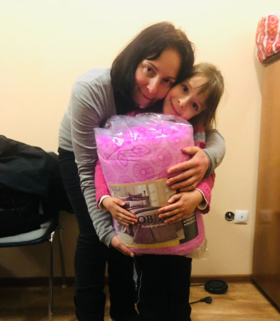 A special blanket provided for this Mom and daughter