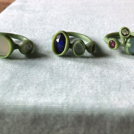 天然石×シルバー リング