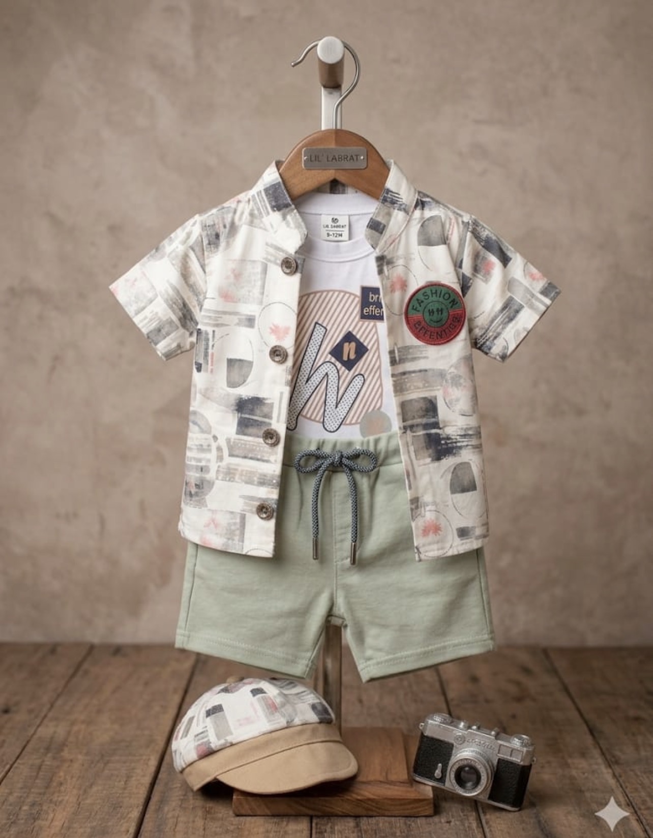 Lil' Labrat Baby Boy 4-Piece Summer Outfit Set (9-12M)