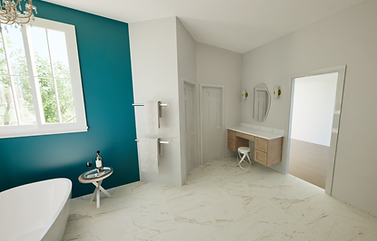 Residential Bathroom Render (closet view)