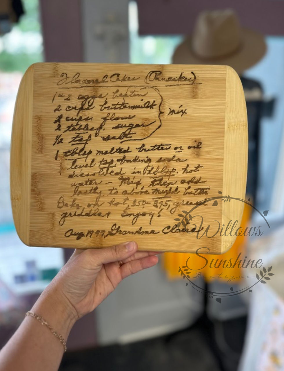 Thumbnail: Medium hand writing recipe cutting board