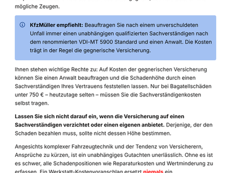 Unfallschadenabwicklung