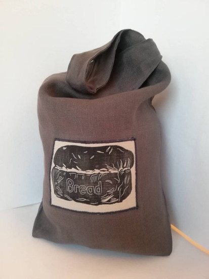 Bread bag
Handprinted
pure linen
knot bag
