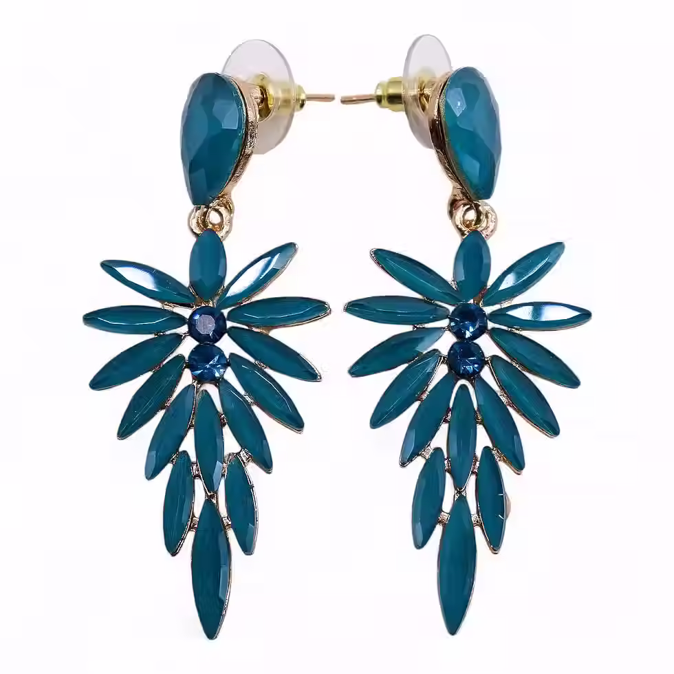 Thumbnail: Teal Green - Vintage Glass Earrings