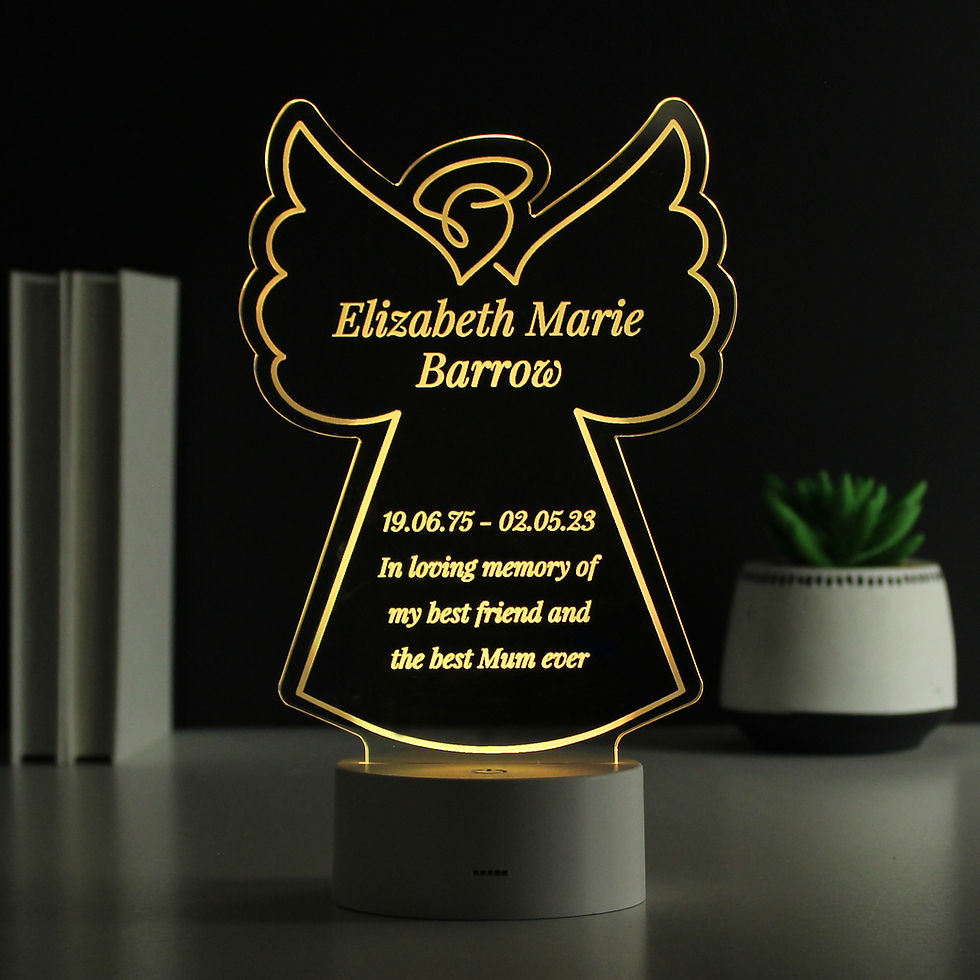 Thumbnail: Personalised Free Text Angel Memorial LED Light