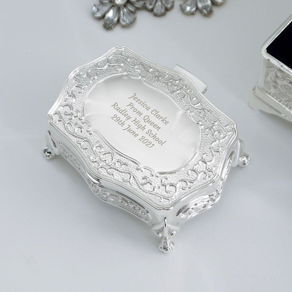 Personalised Any Message Small Antique Trinket Box