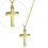Thumbnail: Personalised 9ct Gold Cross with Sterling Silver Heart & CZ Necklace