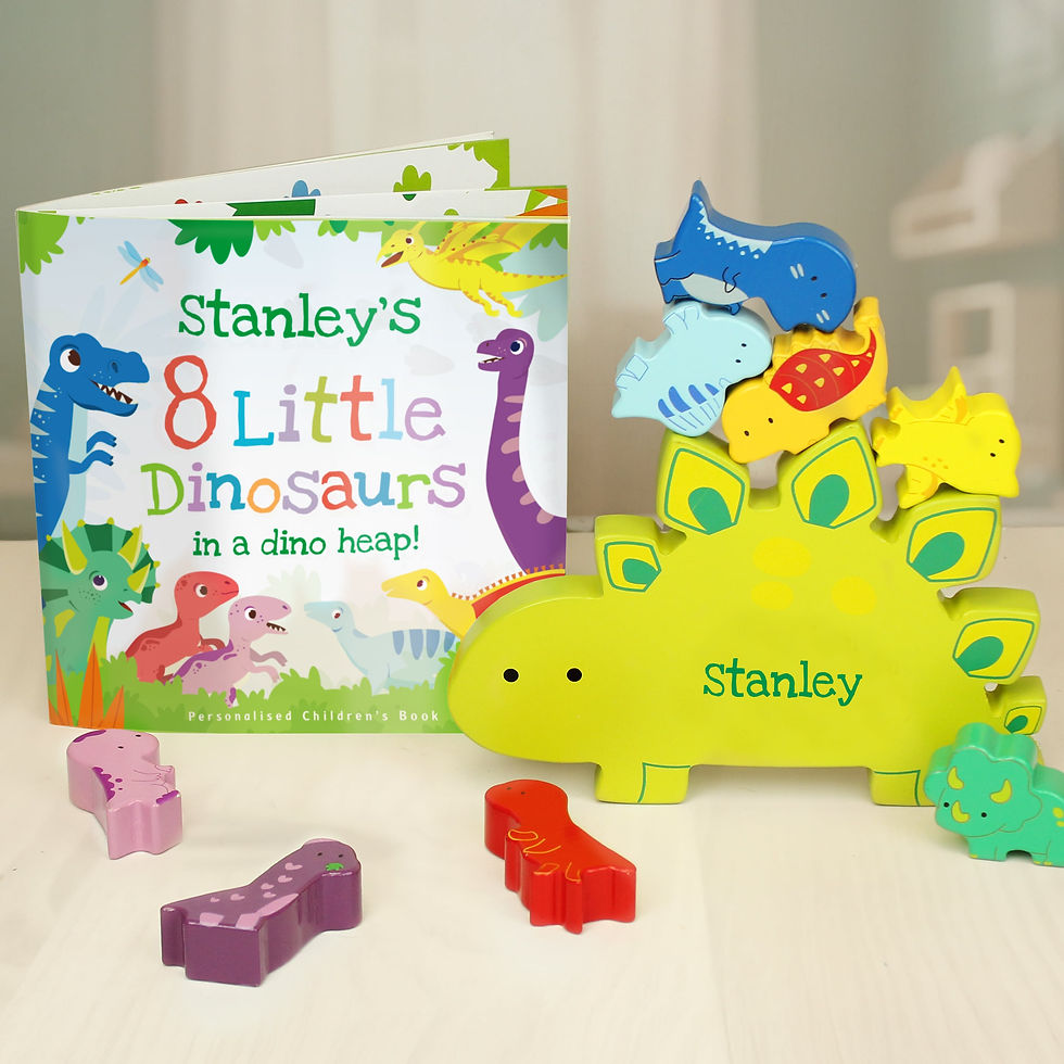 Thumbnail: Personalised Dinosaur Book & Stacking Toy