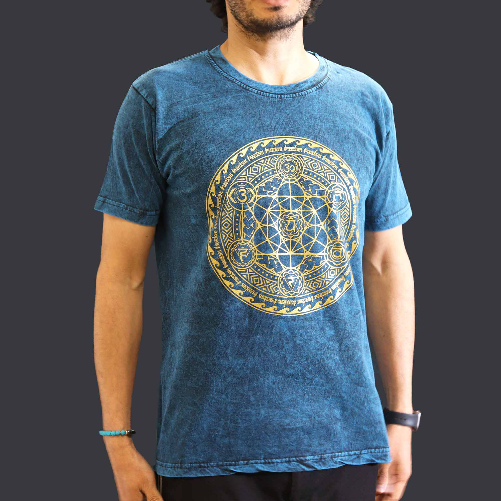 Stone Washed T-Shirt - Chakra - Blue