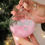 Thumbnail: Personalised Pink Feather Silver Heart or Footprints  Glass Bauble
