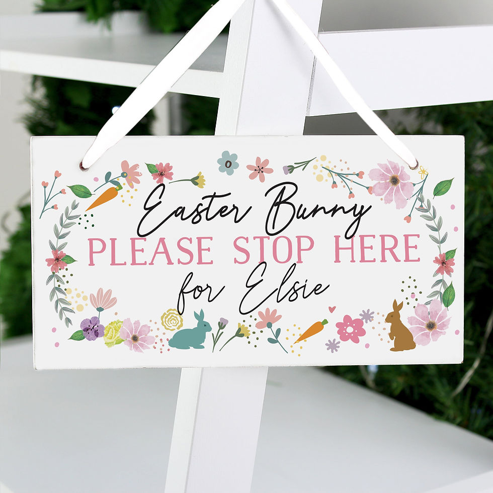 Thumbnail: Personalised Easter Springtime Wooden Sign
