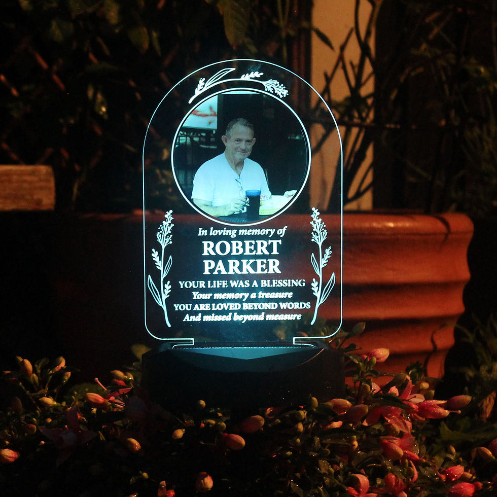 Thumbnail: Personalised Memorial Photo Upload Outdoor Solar Light