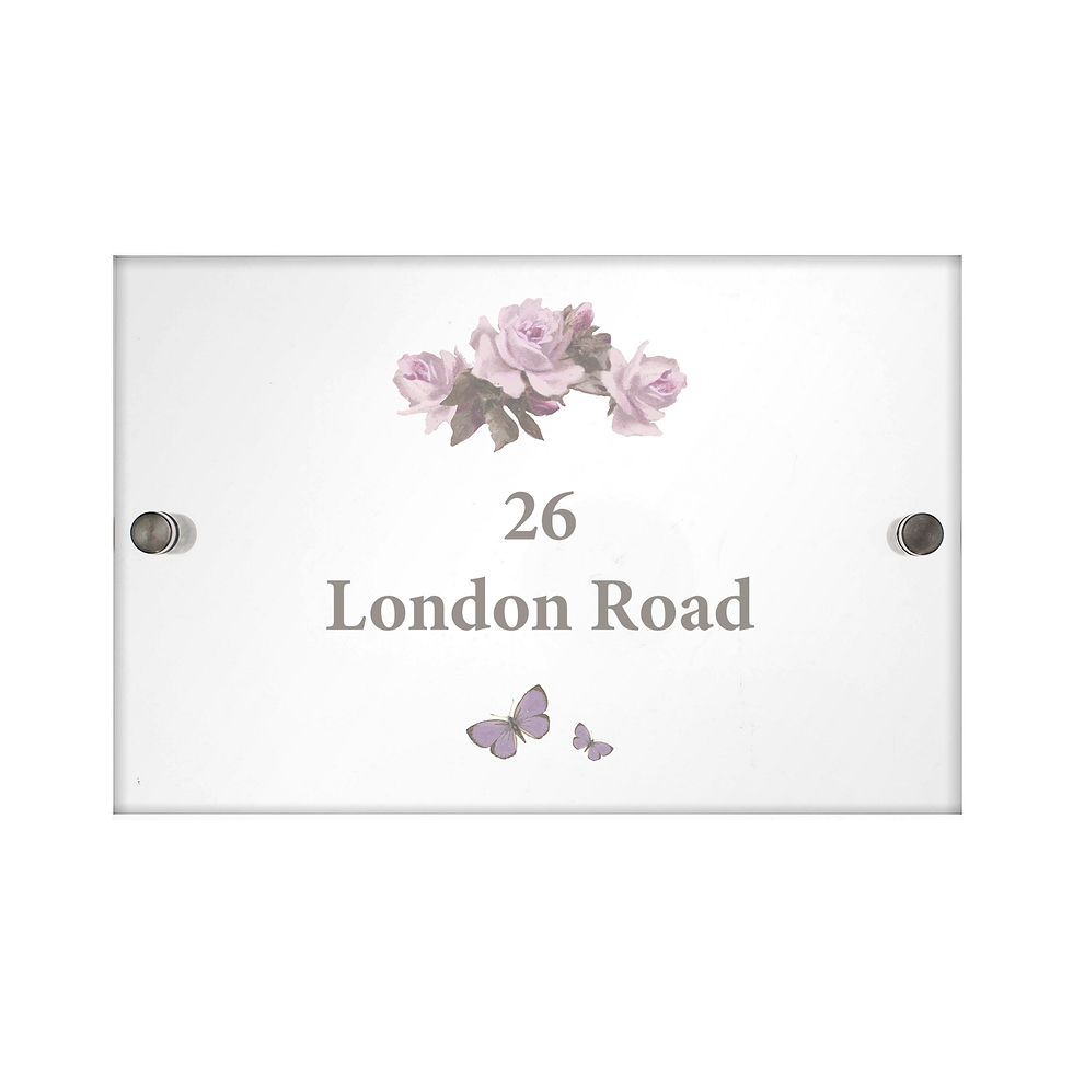 Thumbnail: Personalised Vintage Rose Acrylic House Sign
