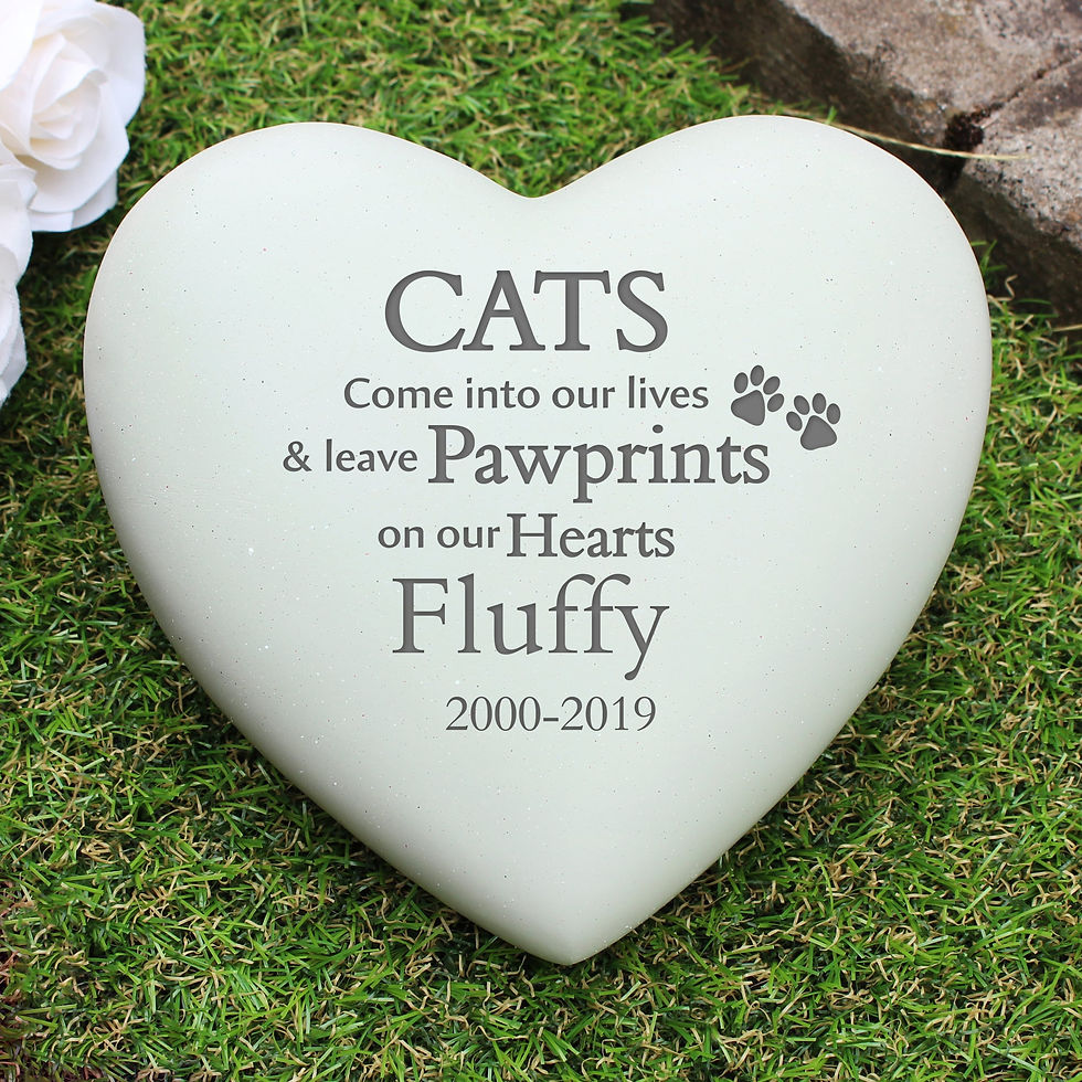 Thumbnail: Personalised Cat Pawprints Heart Memorial