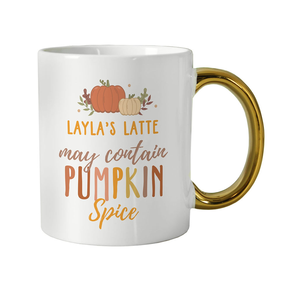 Thumbnail: Personalised Pumpkin Spice Gold Handle Mug