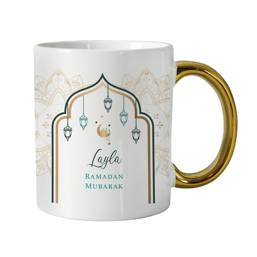 Thumbnail: Personalised Eid and Ramadan Gold Handled Mug