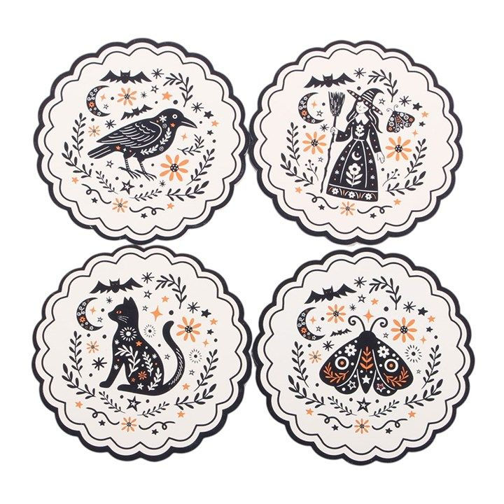 Thumbnail: Frightful Folk Coaster Set