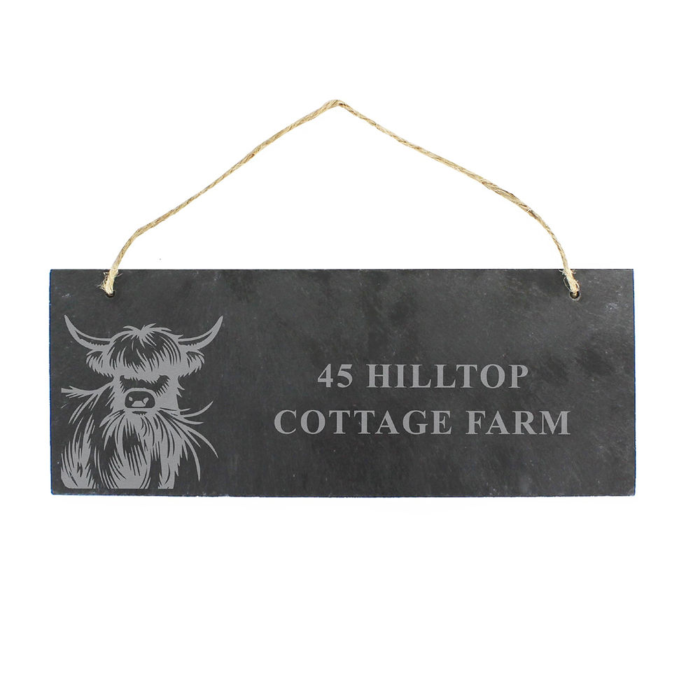 Thumbnail: Personalised Highland Cow Slate Sign