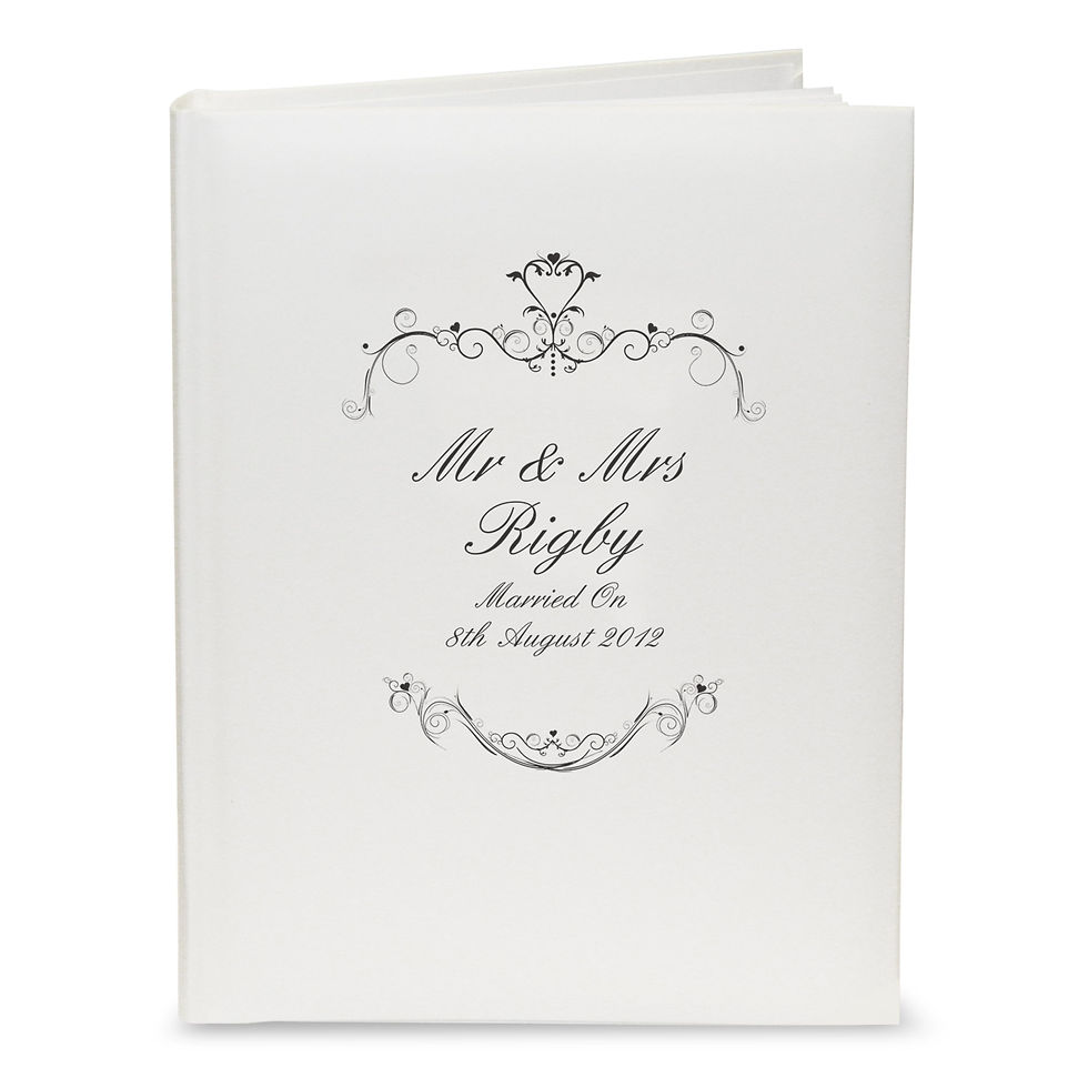 Personalised Black Ornate Swirl Traditional Photo Album