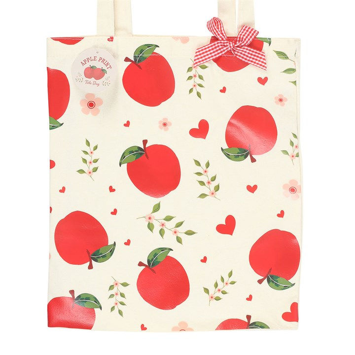 Thumbnail: Apple Print Polycotton Tote Bag