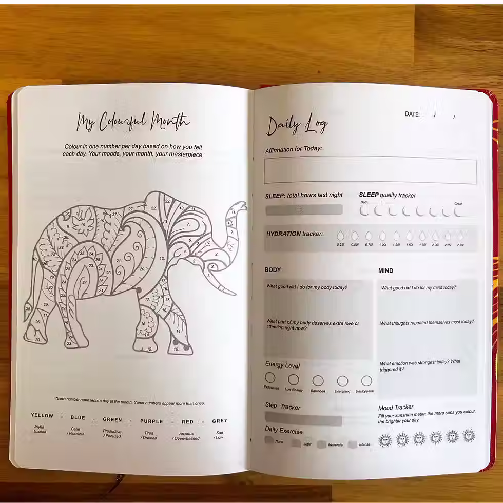 White Wellness Journal - 120 pages - Rose Gold Tree of Life