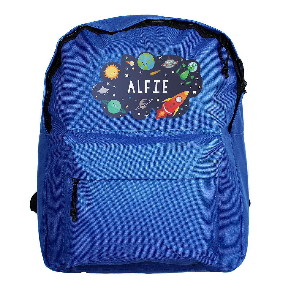 Thumbnail: Personalised Space Blue Backpack
