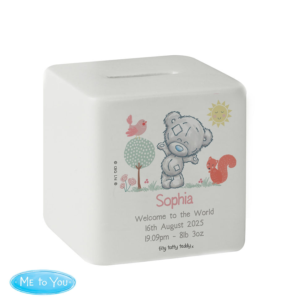 Thumbnail: Personalised Tiny Tatty Teddy Woodland Animal Money Box