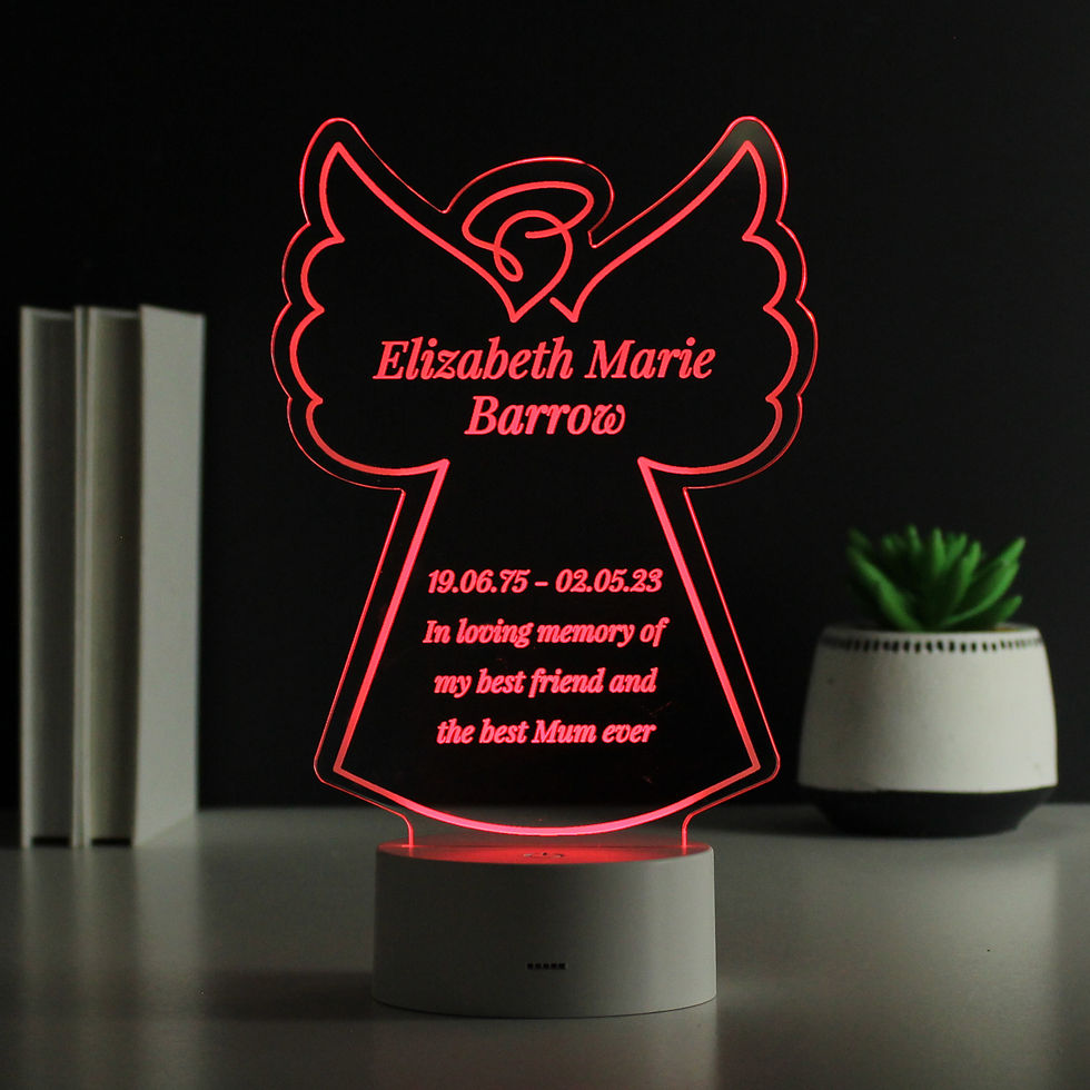 Thumbnail: Personalised Free Text Angel Memorial LED Light