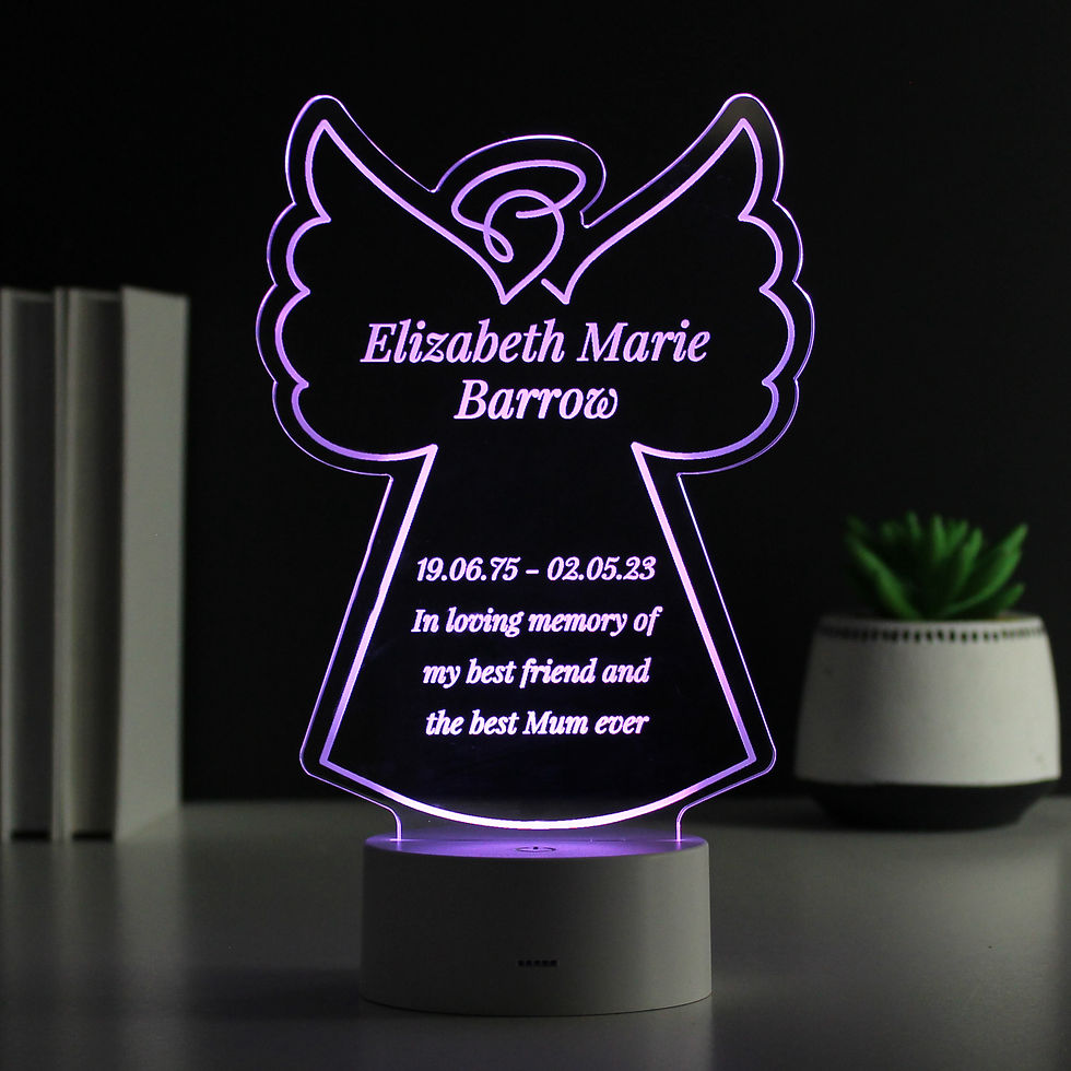 Thumbnail: Personalised Free Text Angel Memorial LED Light