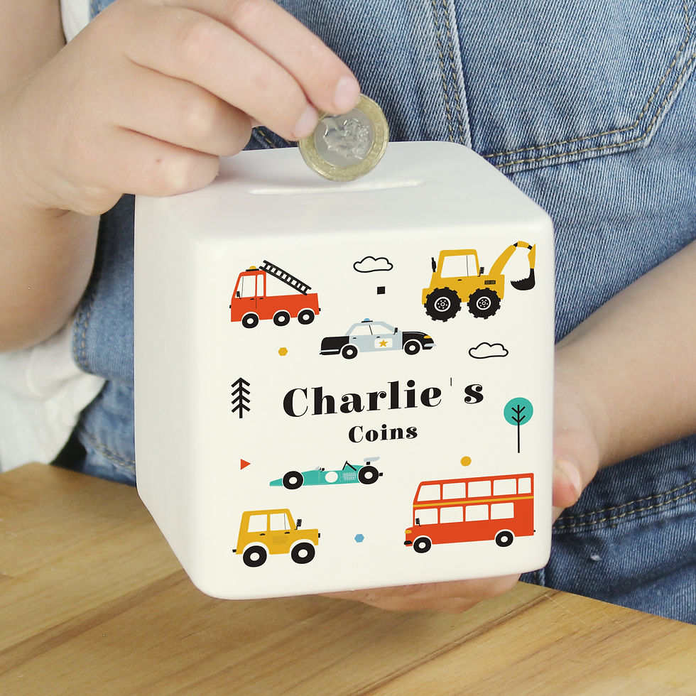 Thumbnail: Personalised Vehicles Ceramic Square Money Box