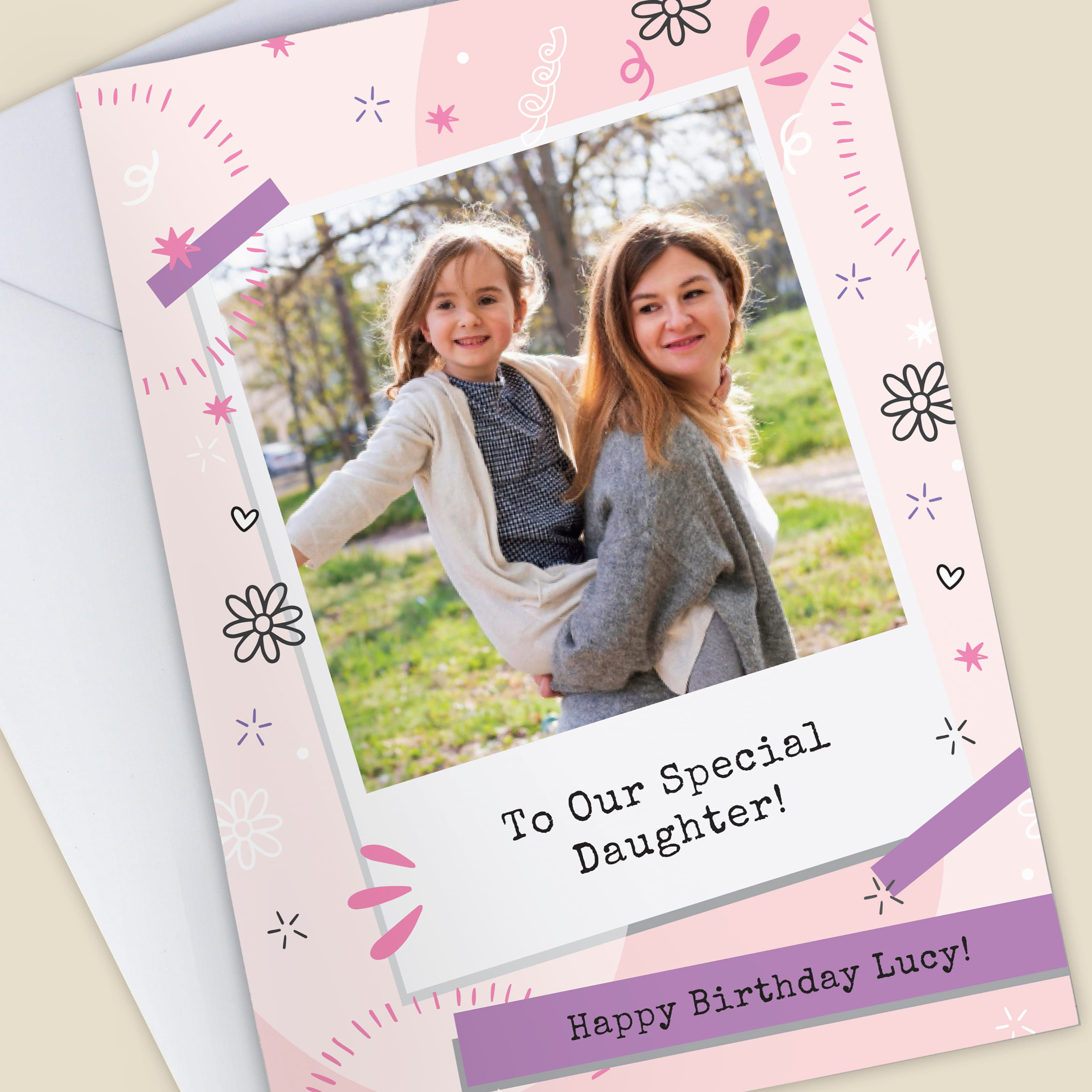 Personalised Photo Upload Polaroid Birthday Card