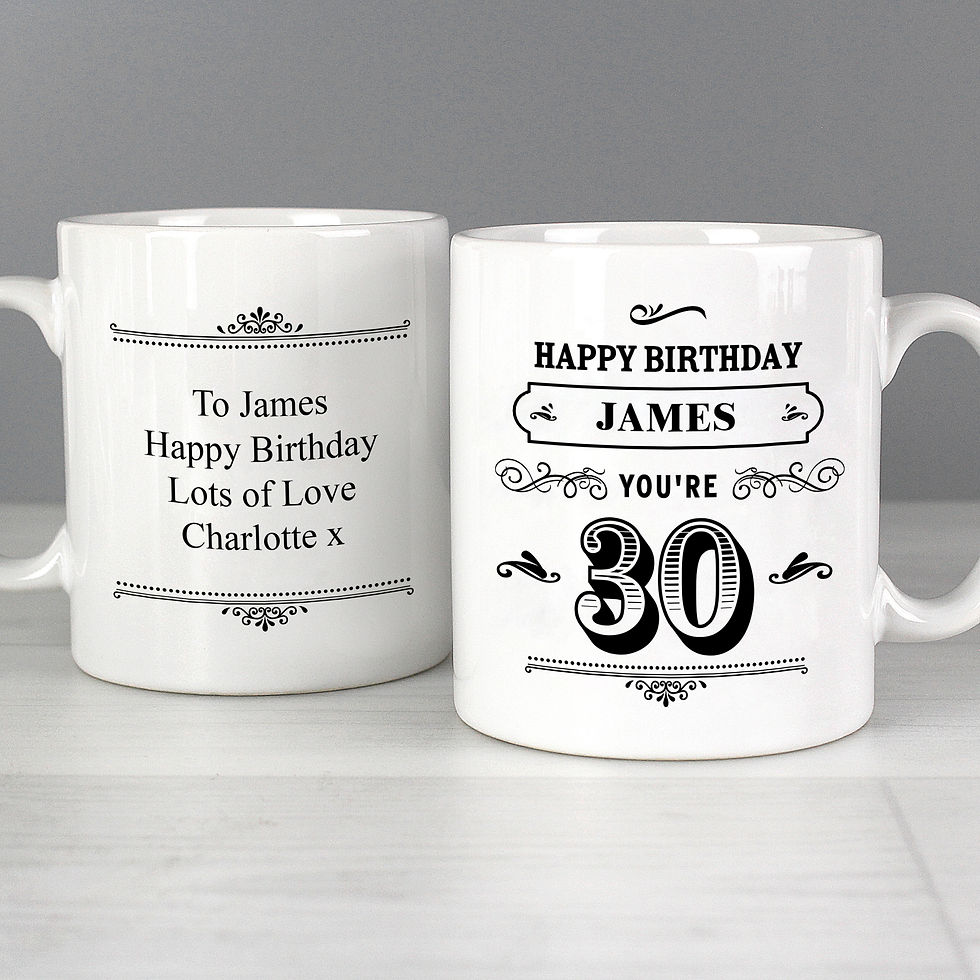 Thumbnail: Personalised Birthday Vintage Typography Mug