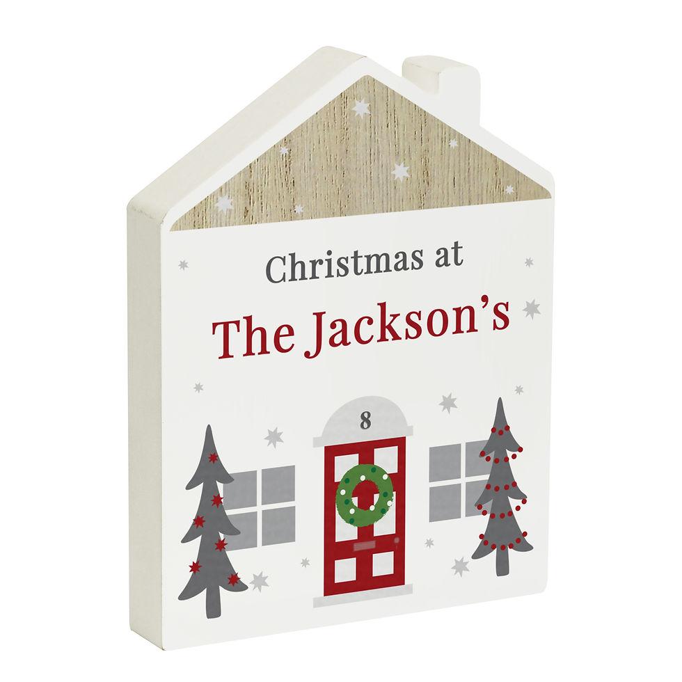 Thumbnail: Personalised Christmas Wooden House Ornament