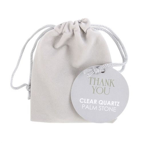 Thumbnail: Thank You Clear Quartz Crystal Palm Stone