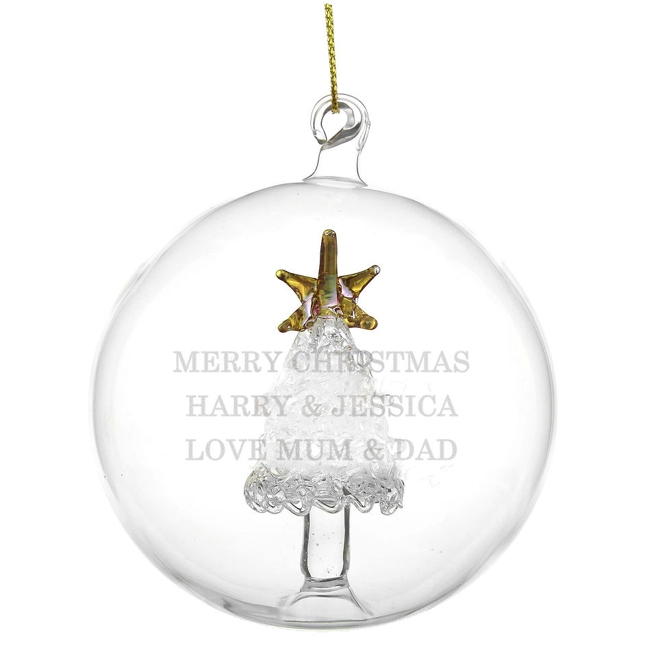 Thumbnail: Personalised Glass Christmas Tree Bauble