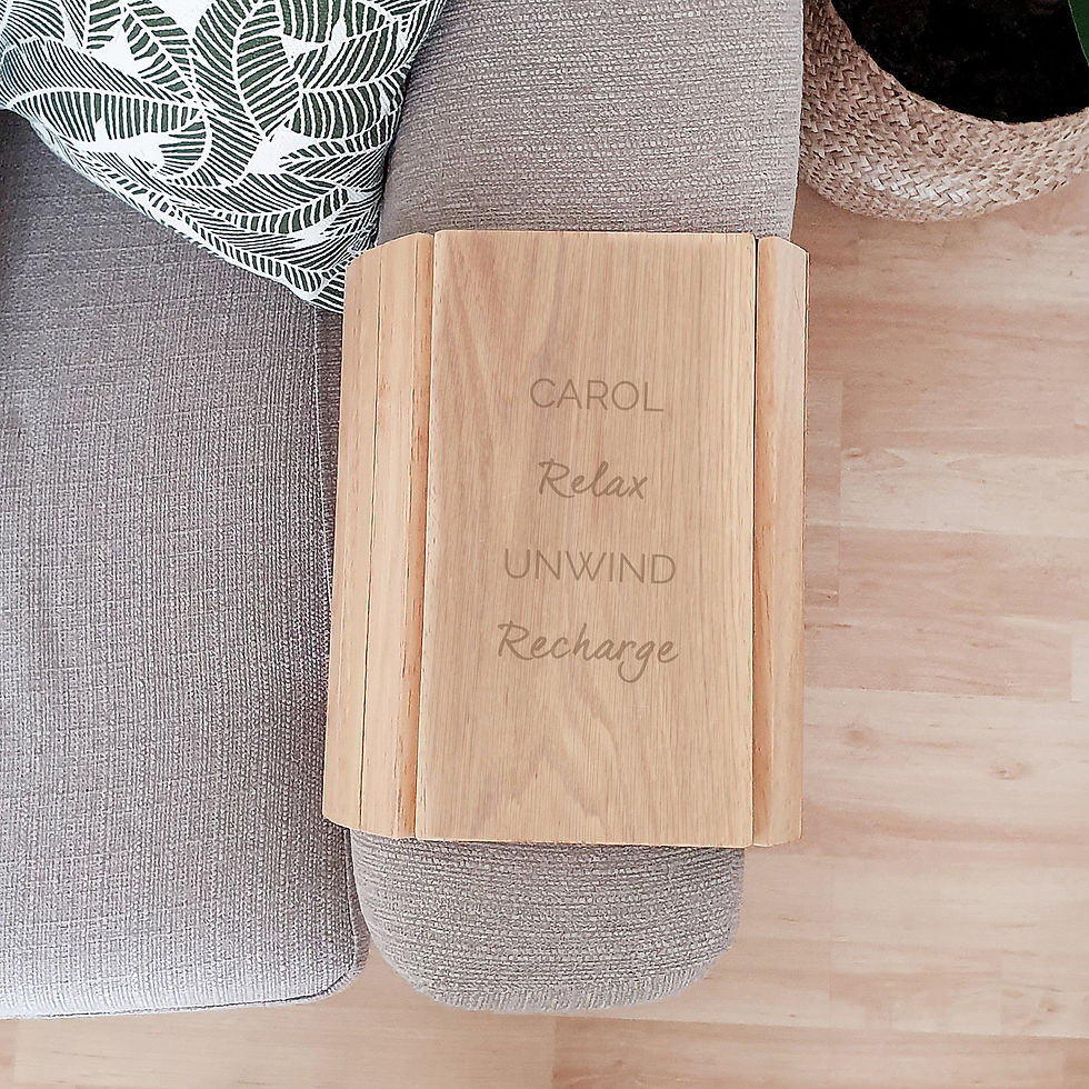 Thumbnail: Personalised Free Text Wooden Sofa Tray