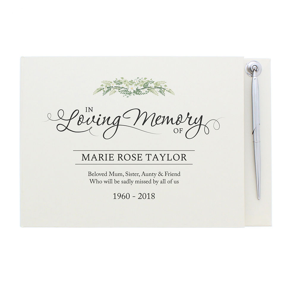 Thumbnail: Personalised In Loving Memory Hardback Guest Book & Pen