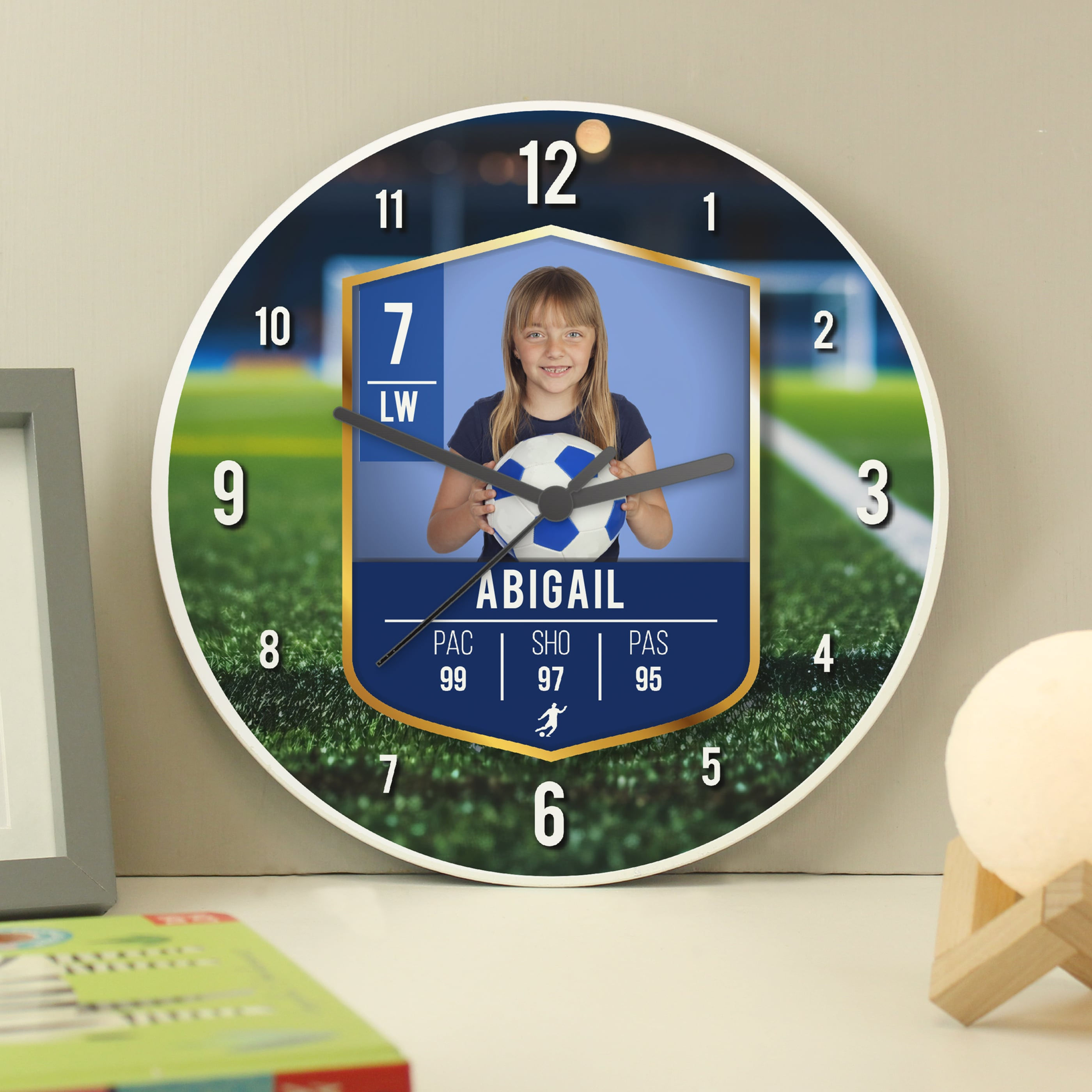 Personalised Football Photo Upload Children's Clock